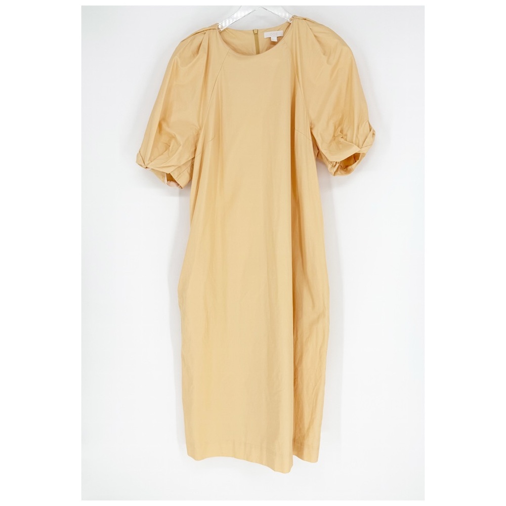 COS Puff Sleeve Midi Dress 12 Yellow - Picture 2 of 8
